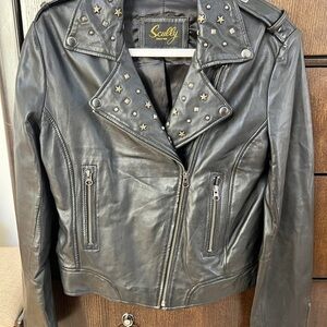 Scully Women's Black Leather Moto Jacket
